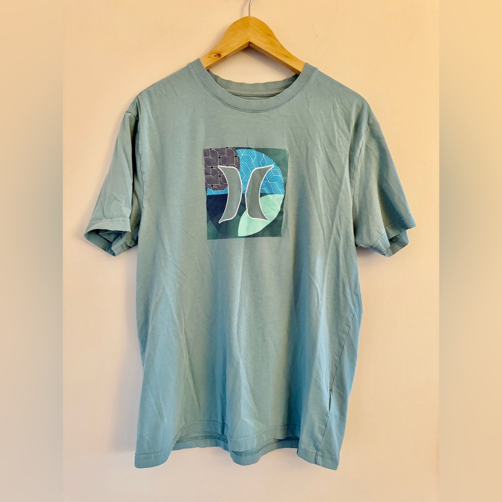 Hurley Men's Medium Green Short Sleeve Graphic Classic‎ Cotton Soft T-Shirt Logo